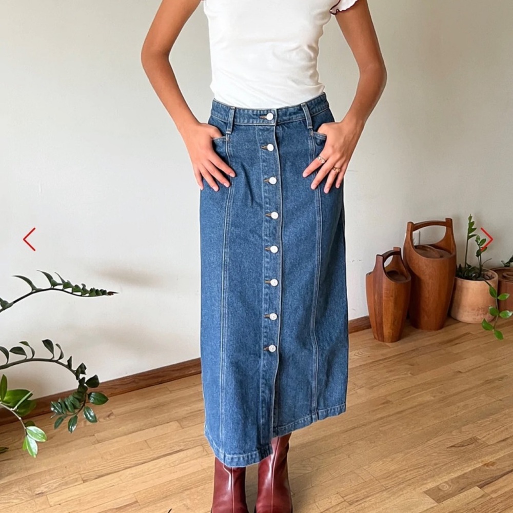Lisa Says Gah Blue Denim Skirt